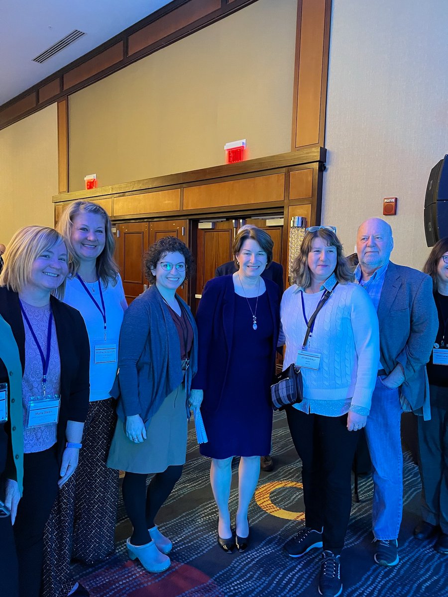 MinnCAP's tweet photo. Thank you @SenAmyKlobuchar for meeting with our Minnesota #CommunityAction network at the @NCAFNews conference. And, we still believe the #Vikings will one day win a Super Bowl too. @CAPLP_MN @MvacAmanda @threeriverscap  @AccapSenior https://t.co/NWzT8xEy9K