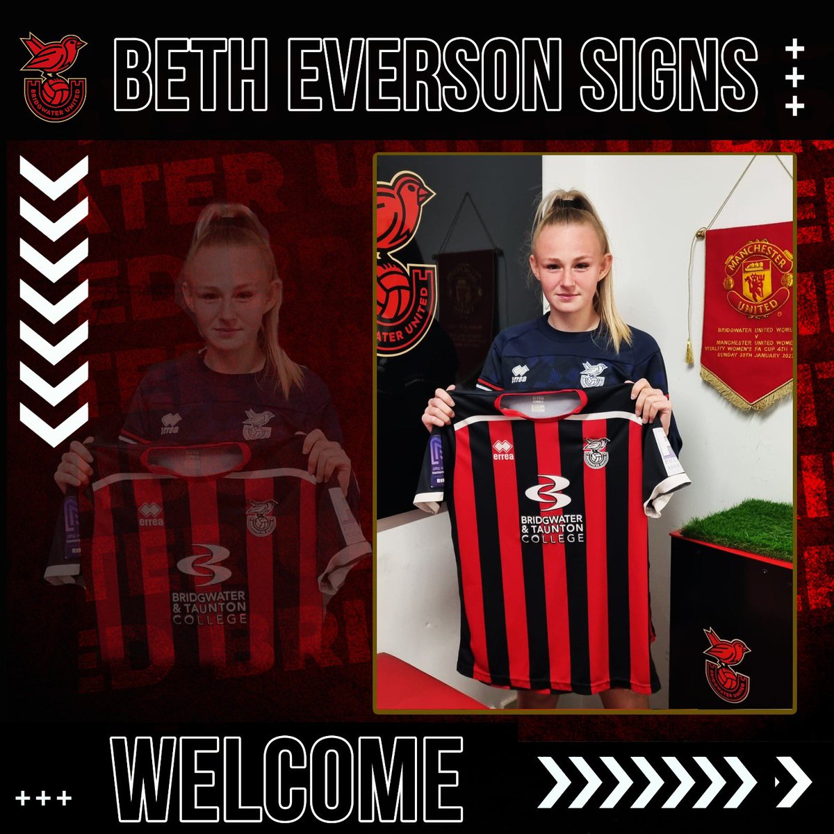 BridgwaterUtdW's tweet photo. 🙌 | Beth Everson is United 

Beth is a tricky winger who has an abundance of pace and talent. We are hugely excited to have her at the club. 
#WeAreUnited https://t.co/sCD7bwdSzC