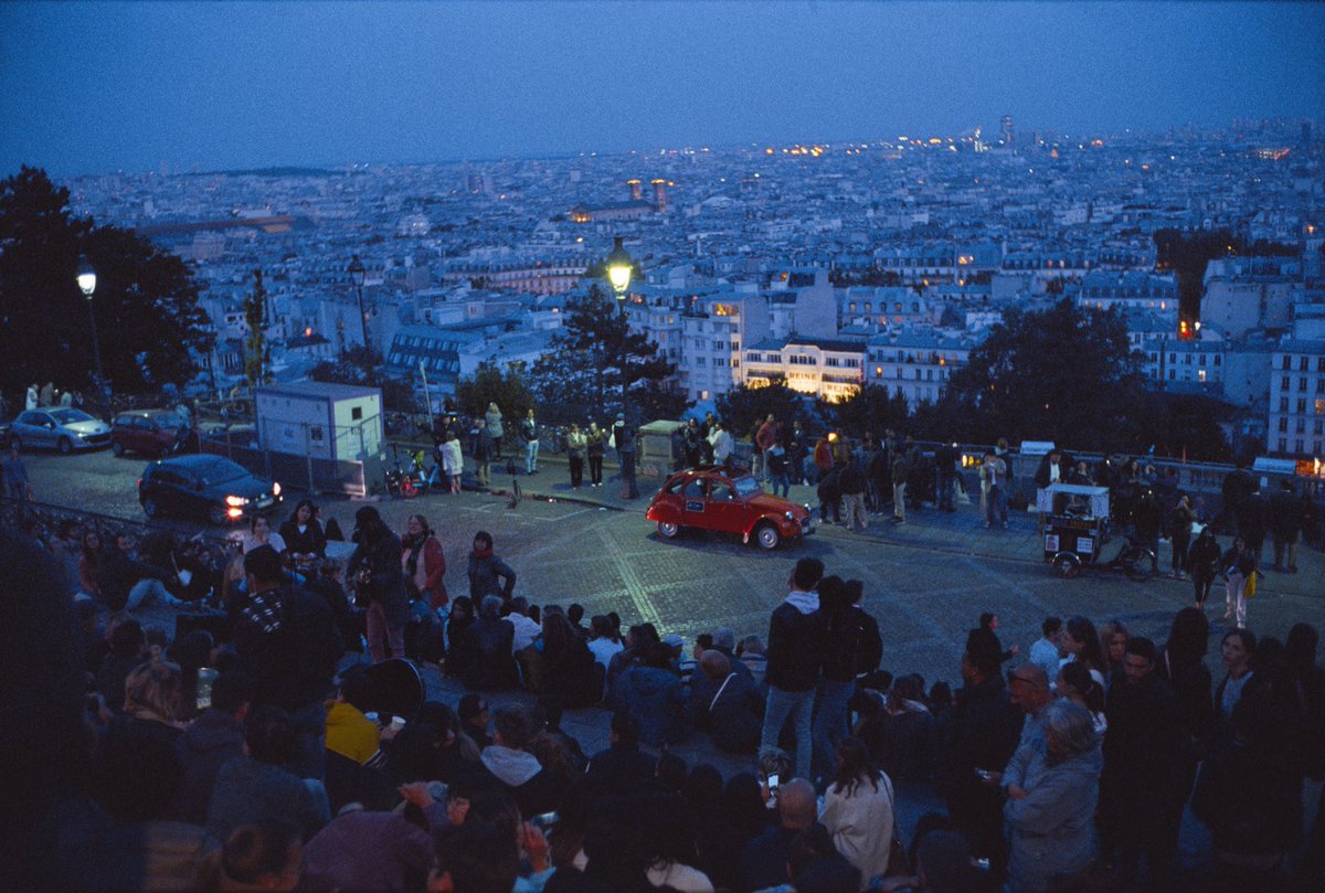 lightistic's tweet image. blue hour in Paris on film