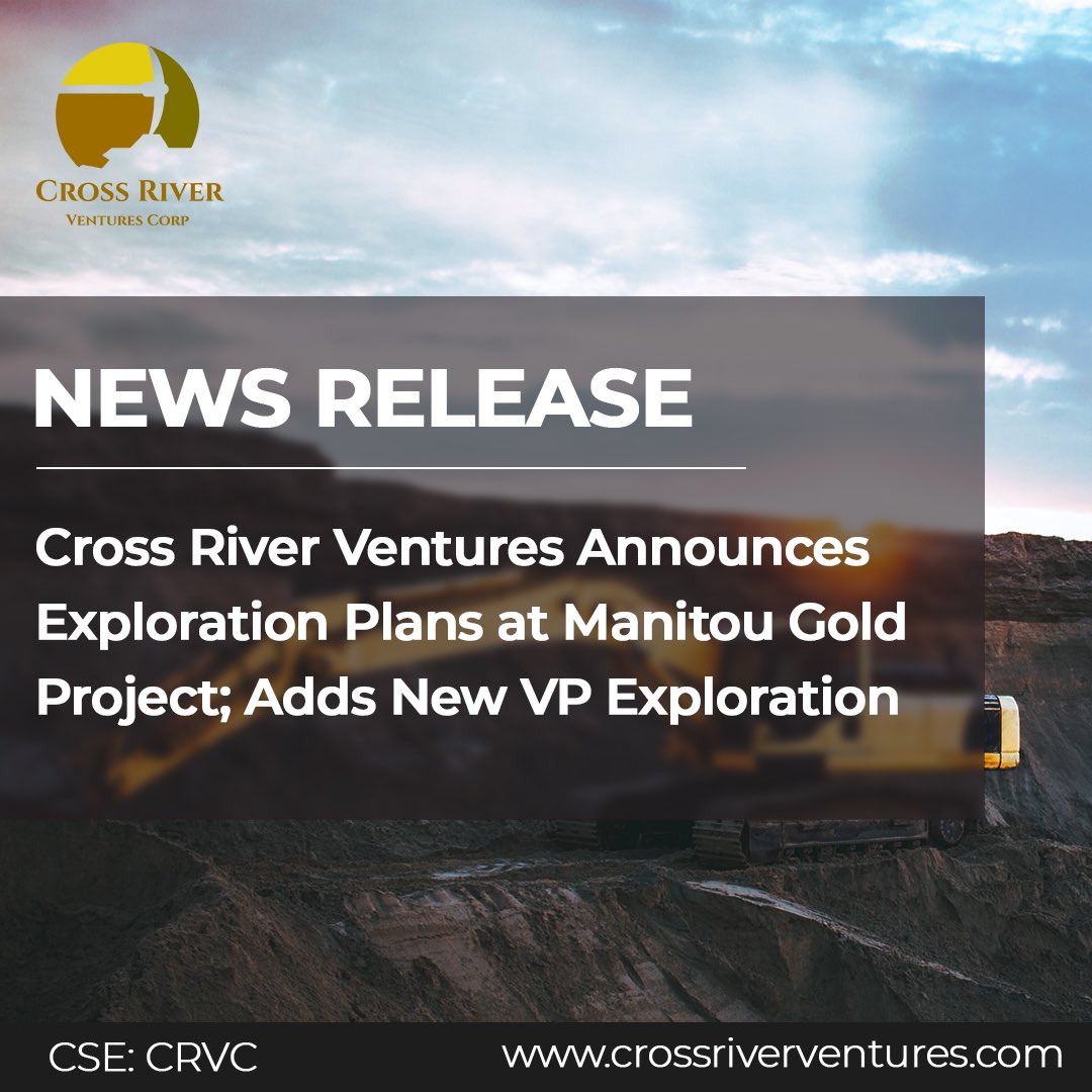cross_ventures's tweet photo. $CRVC Cross River Ventures Announces Exploration Plans at Manitou Gold Project; Adds New VP Exploration.

Read the full press release here: https://t.co/N8QfZNIygz

#Gold #PreciousMetals #Mining https://t.co/8JmQB2DitW