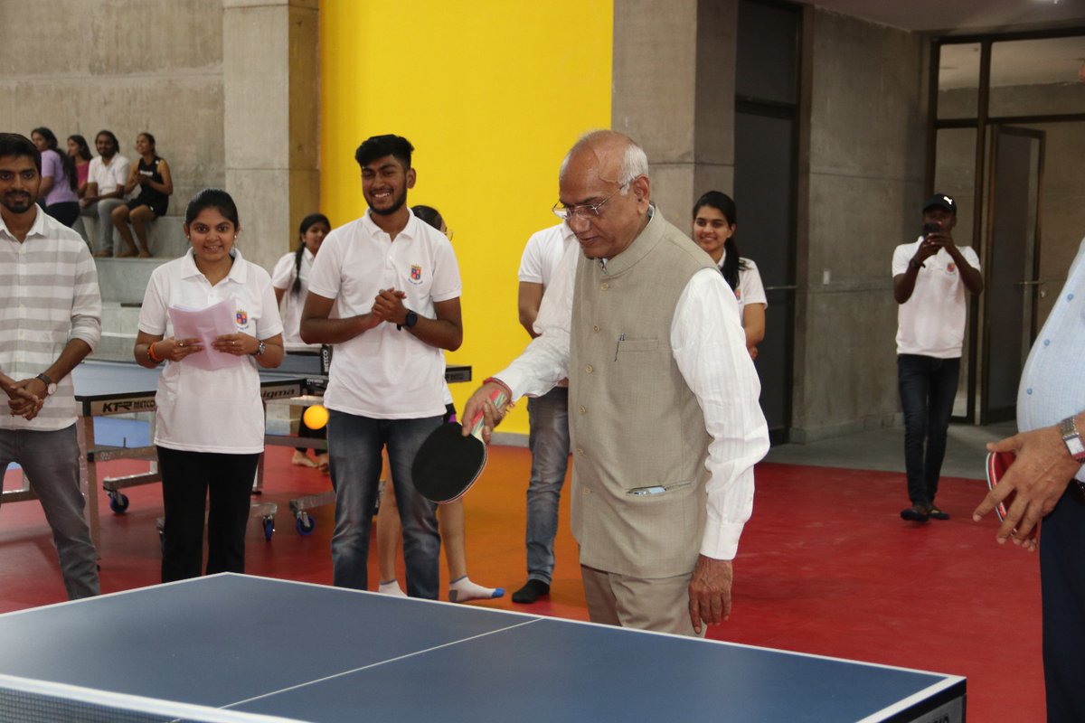NFSU_Official's tweet photo. Dr. J. M. Vyas, Vice-Chancellor, NFSU inaugurated the "Sports Arena" at National Forensic Sciences University-Gandhinagar on the occasion of Sports Week's first day on 16 Mar.'23. Sh. C.D. Jadeja, Exe. Registrar &amp; Prof. (Dr) Purvi Pokhariyal, Campus Director of NFSU were present. https://t.co/fE65ve4imo
