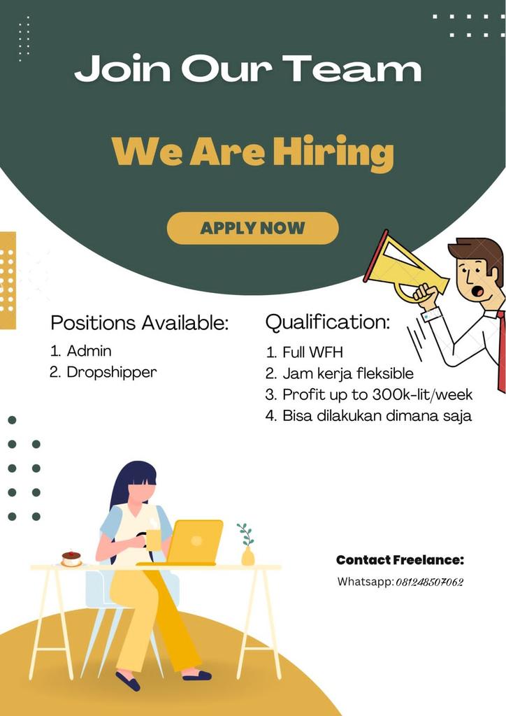 hero_hero29's tweet photo. "DIBUTUHKAN SEGERA INFO LOKER PART TIME FREELANCER”
Open recruitment WFH admin bisa untuk semua kalangan, minat: 

#WFH #WorkFromHouse #ZonaUang #zonauang #Loker #LowonganKerja #Infoloker #InfoLoker #PartTime #OnlineBusiness #LokerAdmin #Bisnisonline #kerjaonline #parttime #wfh https://t.co/3RYecktRkD