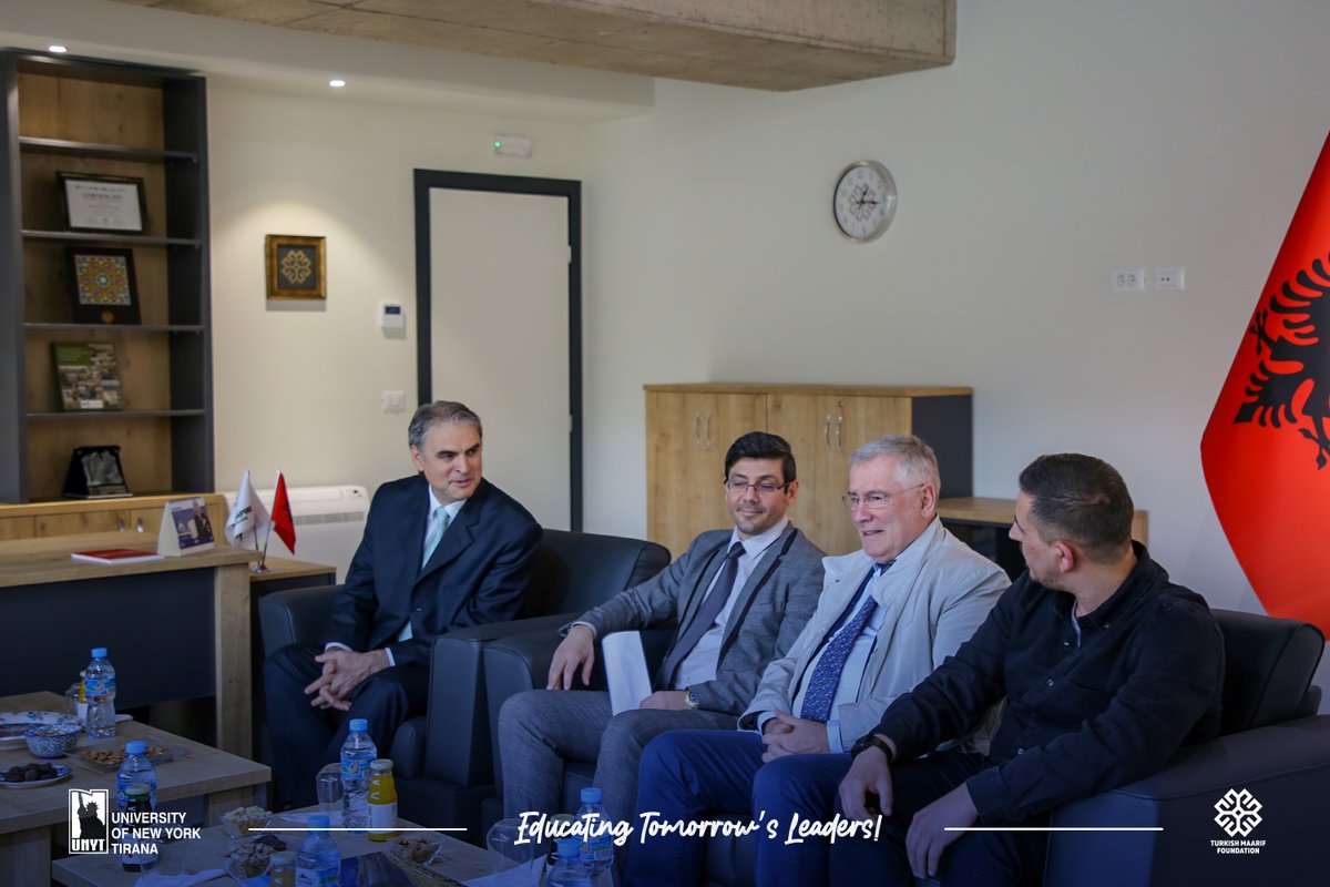 UNYT_Official's tweet photo. 🟣The panelists of the Open Panel "Re-Understanding The National Anthem's Poet, Mehmet Akif Ersoy", organized by UNYT Balkan Research Center, paid a visit to UNYT Rector Prof. Dr. Erkan Erdemir. 🗽
@LeylaSerifEmin
#unytisgrowing #joinunyt #unytec #unytisready4you https://t.co/MrpAaVbkJf