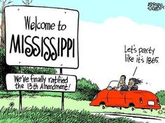 DrPnygard's tweet photo. Today in 1995, #Mississippi formally ratified the #ThirteenthAmendment to the US Constitution, becoming the last state to approve the abolition of slavery. Just to be clear, the 13th Amendment officially became part of the #Constitution in 1865. Better late than never I guess.🙄 https://t.co/FEZMqgo6Bb