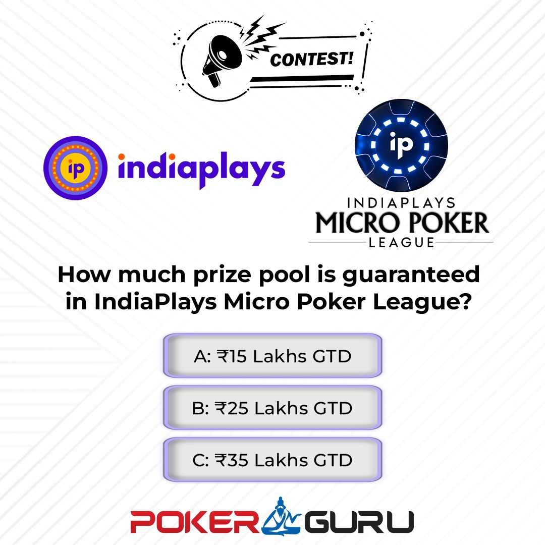 PkrGuru's tweet photo. #ContestAlert #Giveaway 😃
Fast-growing site IndiaPlays has consistently rolled out curated tournament offerings for upcoming players, like the #ResolutionSeries and #TheDominatorSeries. IndiaPlays recently launched its first-ever #IndiaPlaysMicroPokerLeague (IMPL) – another value offering for low and mid-stakes players! 🎉
To ensure you can join the IMPL action, we are back with another fantastic giveaway where 25 lucky winners will receive a ticket 🎟️ worth ₹220 each to the IMPL ₹25K PLO5 Bounty that starts at 10 PM on Saturday, March 18.
Tell us the correct answer in the comments section and follow the rules:
1. Sign up on IndiaPlays here: https://t.co/o8NzqMpntj
2. Follow 📲 PokerGuru & @PlaysIndia
3. Mention your user ID and tag three poker friends
The contest is open across all our social media handles on #Facebook, #Instagram, and #Twitter. Entries across all platforms will be considered while awarding the prizes.
Winners will be announced in the comments section of this post on Saturday, March 18, by 5 PM.
Good luck, everyone!🤞