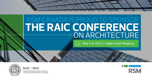 DPHirdCA's tweet image. RSM Canada is proud to sponsor the RAIC Conference on Architecture! This conference brings together #architecture professionals from across the country and features high-quality learning opportunities throughout the week. Register now for #RAIC2023: rsm.buzz/3FrtVLW