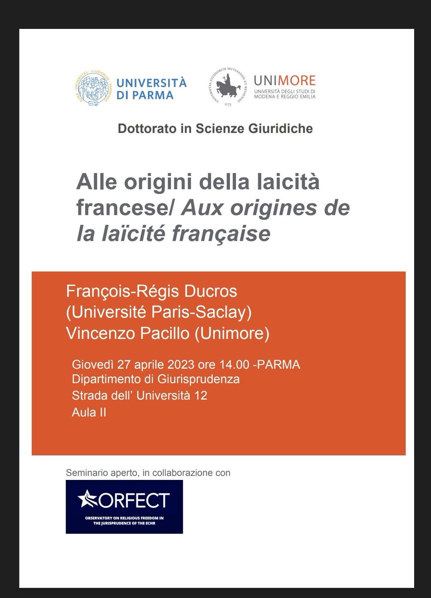 Vincenzo Pacillo (@pacillov) on Twitter photo Grazie al Prof. Ducros della <a href="/UnivParisSaclay/">Université Paris-Saclay</a> . L'aula sarà quasi certamente la E . Vi aspettiamo! <a href="/OrfectNW/">ORFECT Network</a> Grazie al Prof. Ducros della <a href="/UnivParisSaclay/">Université Paris-Saclay</a> . L'aula sarà quasi certamente la E . Vi aspettiamo! <a href="/OrfectNW/">ORFECT Network</a>