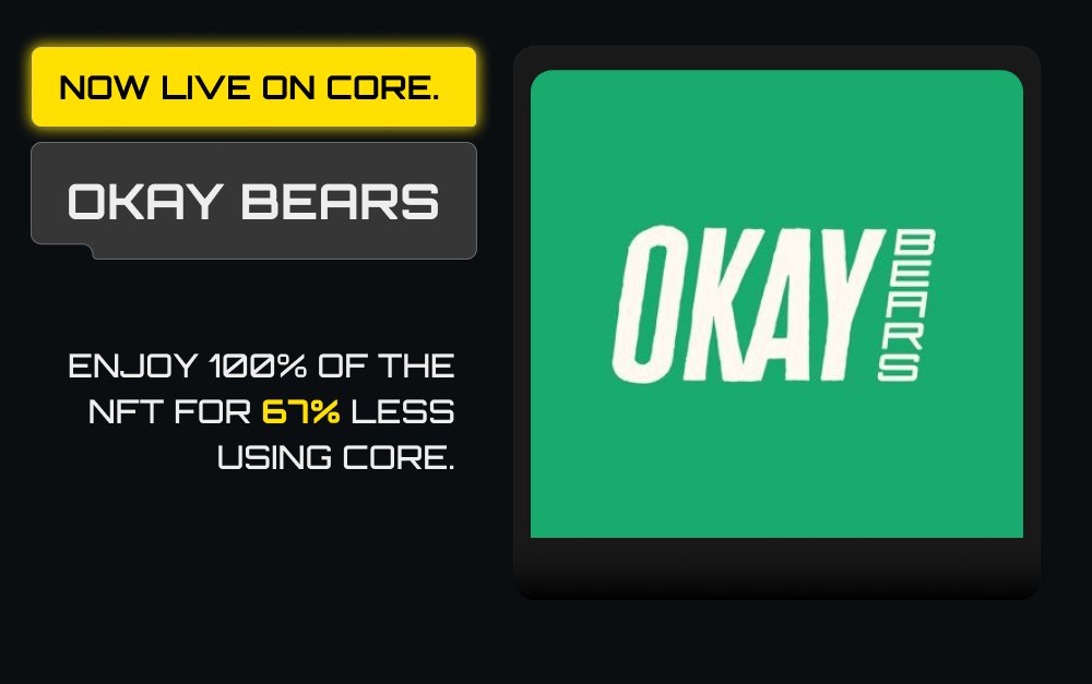 UGS_Labs's tweet photo. Dear UGS Holders:
We’re all gonna be okay.

@OkayBears -- now supported by CORE.

Happy trading... 🤍 https://t.co/dOpRRi3OqP
