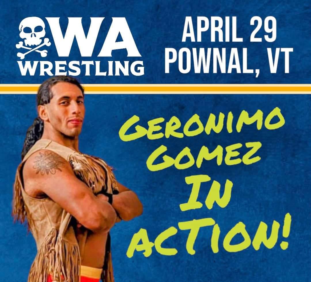 GeronimoWUW's tweet photo. The One Man Tribe makes his #XWA debut in Pownal, VT ☠️☠️☠️ https://t.co/zVfllMeosr