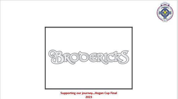 cbsomagh's tweet photo. We wish to acknowledge the generous donation from Brodericks bar. Thank you for your support.
#CBSCommunity #ChasingGlory #hogancup https://t.co/VnIt1v77QD