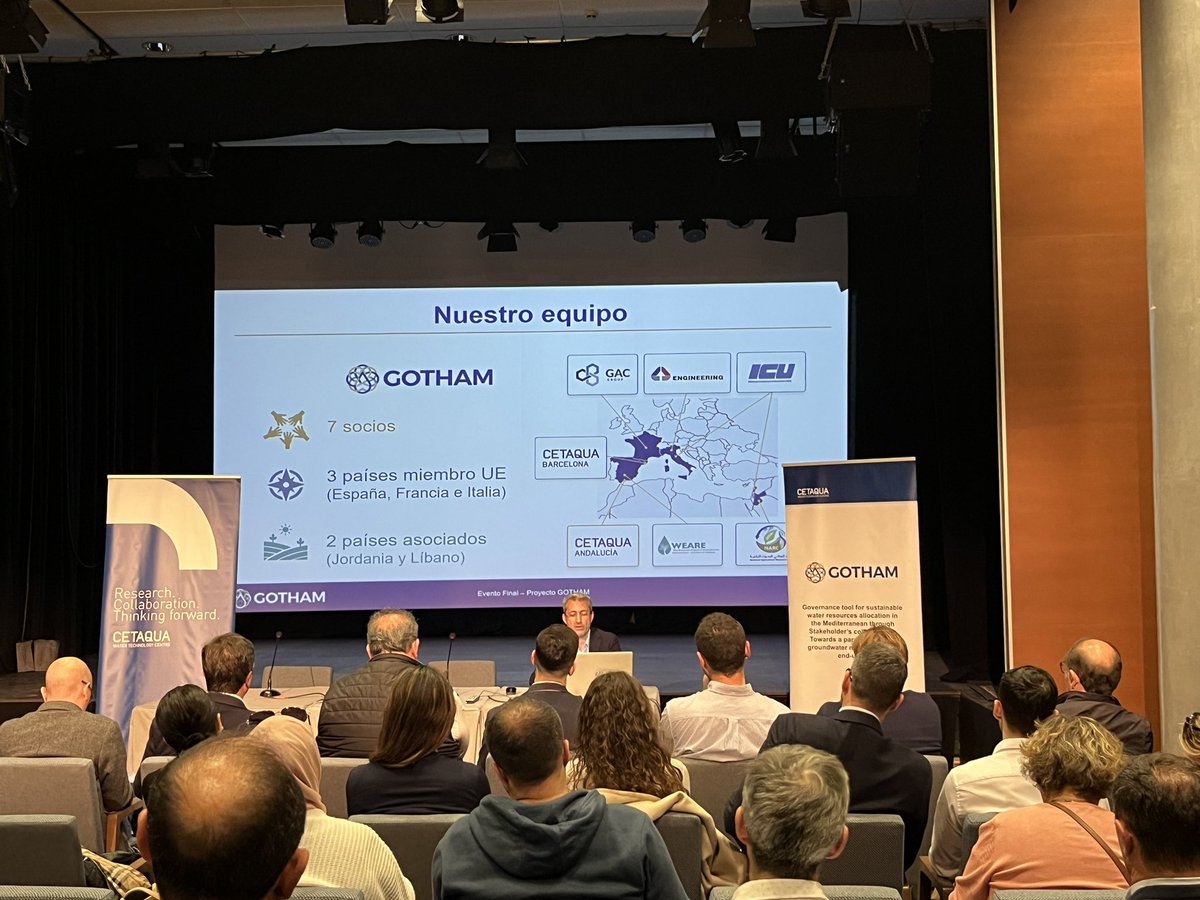 CETAQUA's tweet photo. Damián Sánchez, project manager de #CetaquaAndalucía, expone los resultados obtenidos en @GothamPrima. 📊
En concreto, el funcionamiento de la herramienta digital #GTool, elaborada teniendo en cuenta las necesidades de los #stakeholders. 🌐 https://t.co/ruy9hWWk1V