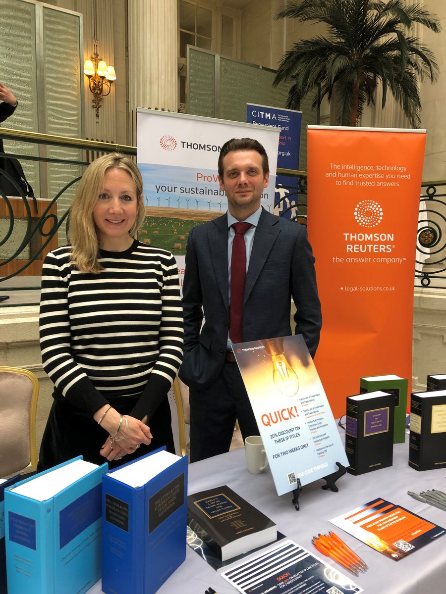 LegalSolutions's tweet photo. Come to the @thomsonreuters stand at the @CITMAuk Spring Conference and check out our discount offers on trademark titles or sign up for a free ProView eBook trial. #SpringCITMA https://t.co/NMINuWEbdG https://t.co/hze4ubMK31