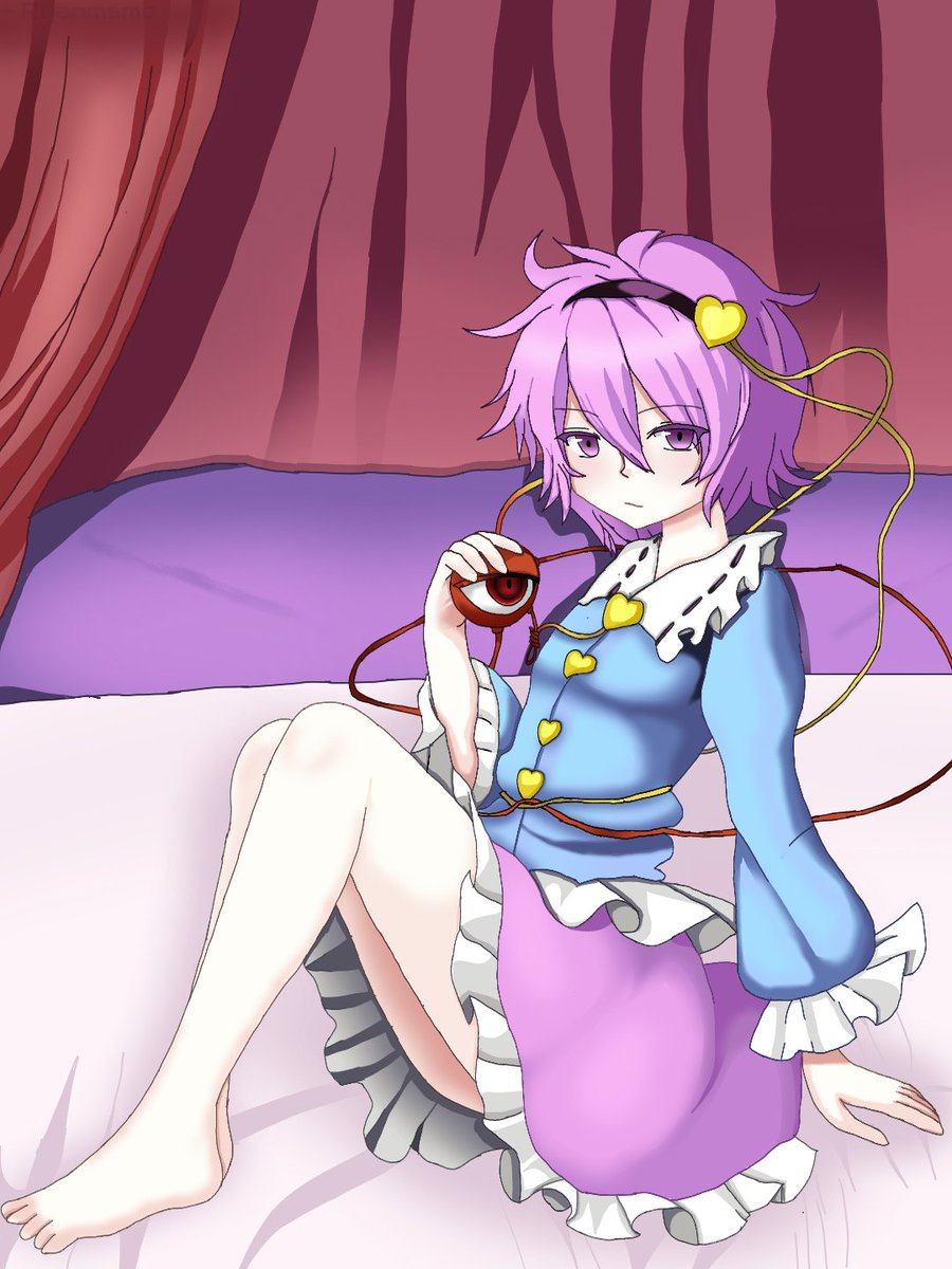 Início de Março de 2023, meu desenho mais recente. Desenhei a Satori Komeiji de Touhou. No desenho anterior eu descobri que eu não sabia fazer background direito, então decidi fazer um desenho mais simples. Aprender a fazer background e traços de textura é meu atual foco.