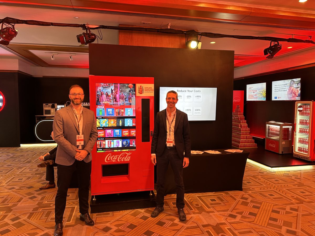 invendagroupag's tweet photo. This week, our representatives are at the Coca-Cola HBC Leadership Conference LC23 in sunny Cairo. ☀
Our machine is getting quite the red carpet treatment. 😉
It looks great bathed in red, don't you think?
#ADAPT2WINTOGETHER #automatedretail #InternetofRetail #smartvending https://t.co/1kZmemY6lP