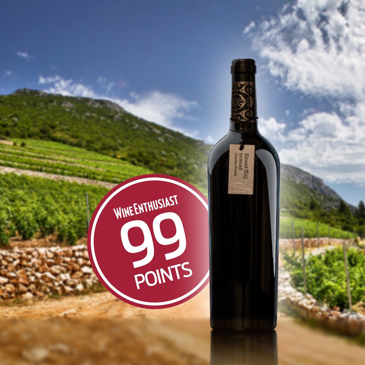ErnestTolj's tweet photo. Ernest Tolj Dingač 2019 je prema cijenjenom časopisu Wine Enthusiast osvojio 99 od mogućih 100 bodova! https://t.co/MXsLpAP3sr