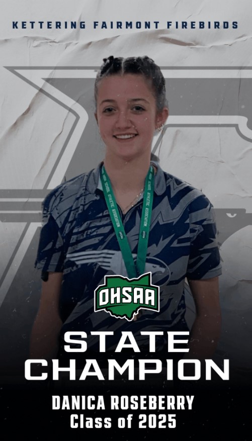 KetteringSchls's tweet photo. Let's help our own State Champ Danica Roseberry get voted in as the MaxPreps Ohio High School Athlete of the Week! Voting is live and open until Monday, March 20. Vote as often as you like at this link! https://t.co/o8JQlg5GOQ #WeAreFirebirds  @FHSAthletics1  @KFHSBowling https://t.co/RlK61JJGdc