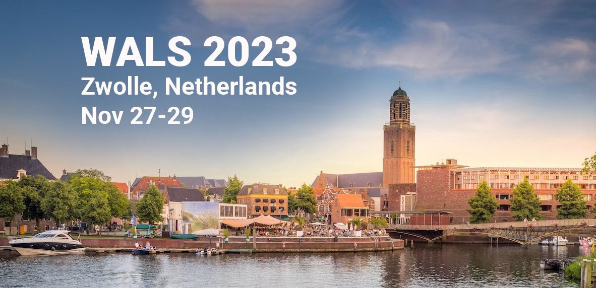 After a 4-year hiatus the Dutch team welcomes you back! We are delighted to announce that WALS 2023 will be held in Zwolle, Netherlands, Nov 27-29, 2023. The Theme is “Welcome Back! Let's Talk" <a href="/Windesheiminfo/">Hogeschool Windesheim (inactief)</a> will organise #wals2023 with @woutervj and Gonnie Schellings as hosts!