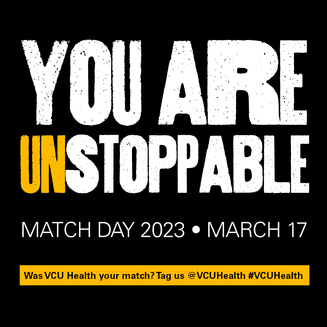VCUHealth's tweet photo. T-1 Day!! We want to know if VCU Health was your residency match. Make sure to tag us tomorrow so we can celebrate with you! π #vcumatch23 #matchmadnessvcu ππ€π π©Ί https://t.co/jtnVJ56LKo