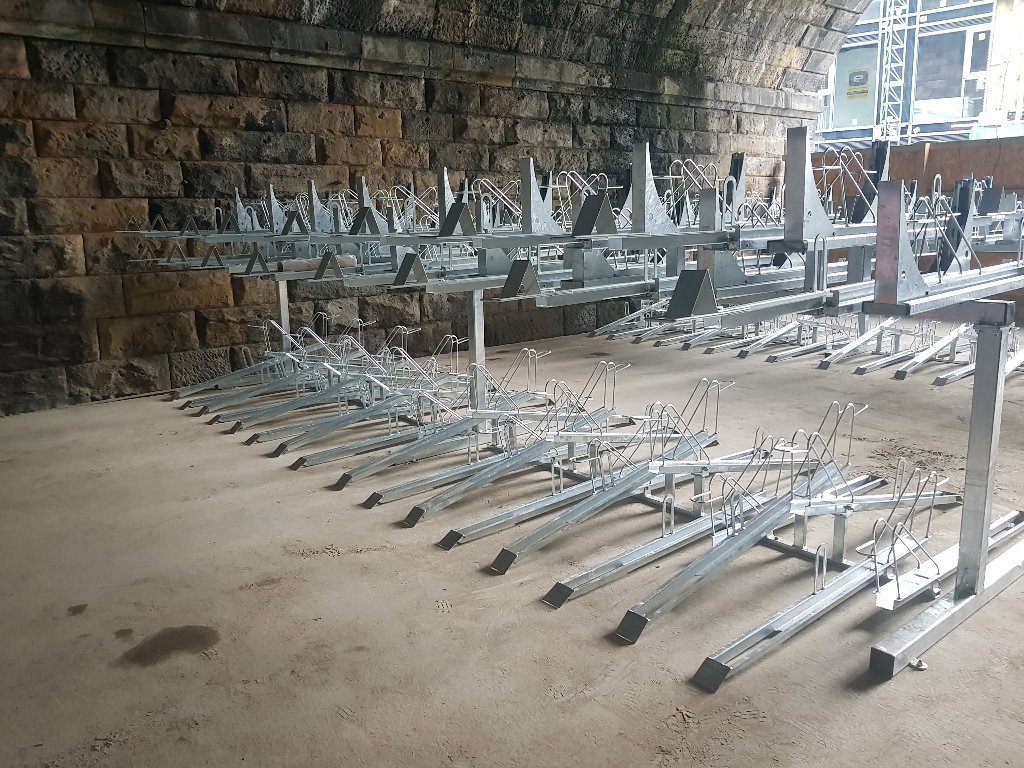 bellsure's tweet photo. Utilising unique areas - is that not what community spaces are all about?

This cycle parking was recently installed under a railway arch - an amazing use of unused space! 🚴🏻‍♀️ 🚉

View our cycle racks here: https://t.co/vQuwuVBNio

#cycle #BREEAM #communitydesign https://t.co/inW8nEHXFS