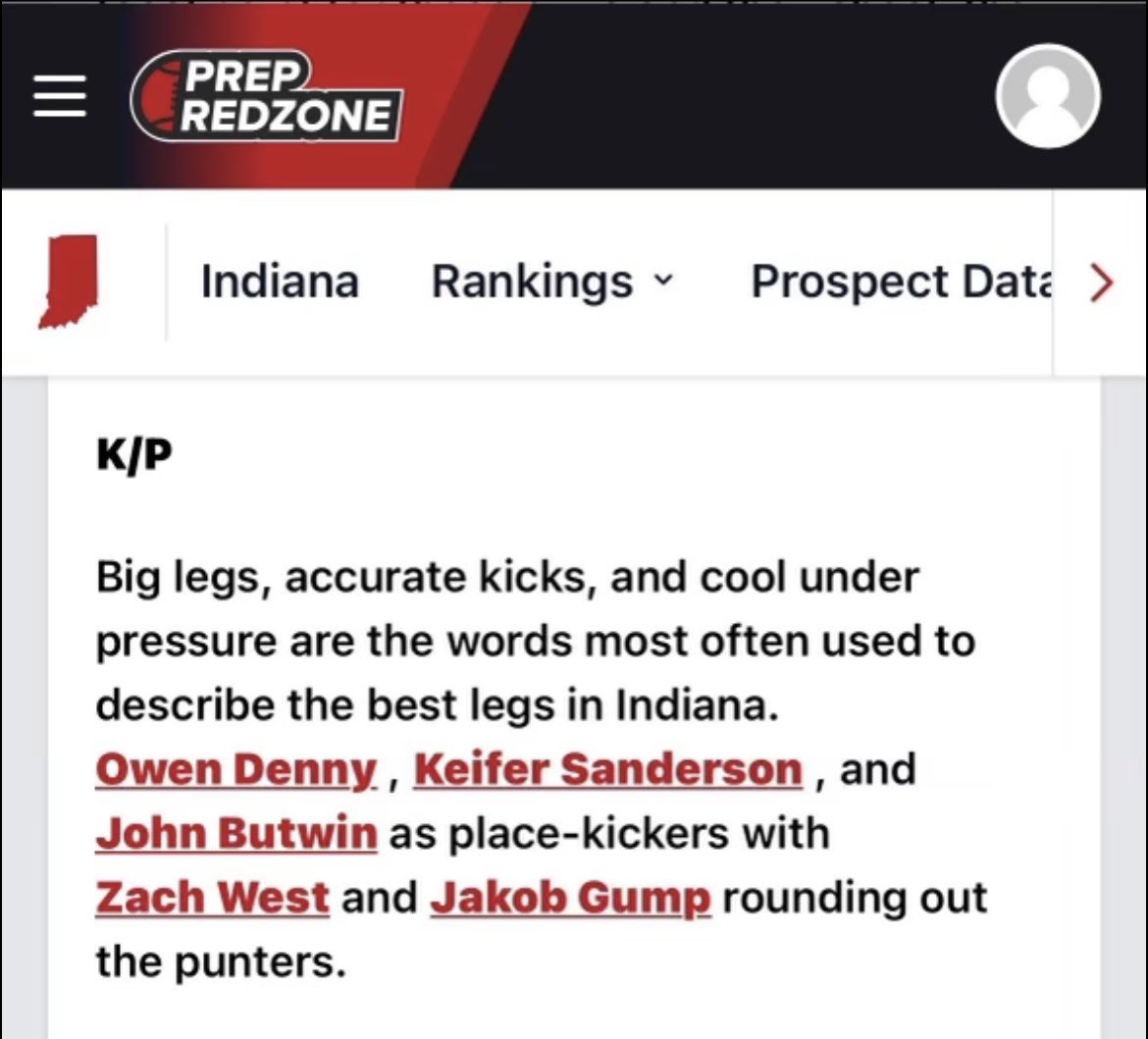 KeiferSanderson's tweet photo. Blessed to be ranked 2nd in the state of Indiana by @PrepRedzoneIN . Really appreciate the write up as well! 

@FJReitzFootball @CoachWellmann44 @UDC_Recruits https://t.co/MdSfbit6t5