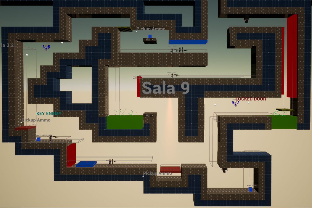 Hello again! Today i will share one of the rooms that i have been working on 🎮👾. 

Its like a maze, so i'm trying to fix some things related to the critical path.

#indiedev #gamedev #UnrealEngine #UE5