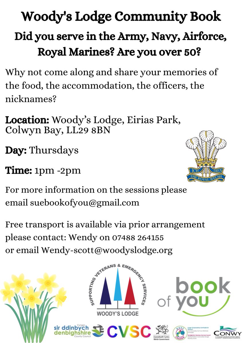 We have two #communitybook sessions taking place with @woodys_Lodge in #Conwy and #Denbighshire next week, open to members and non-members - come and share in the fun! See posters for details.