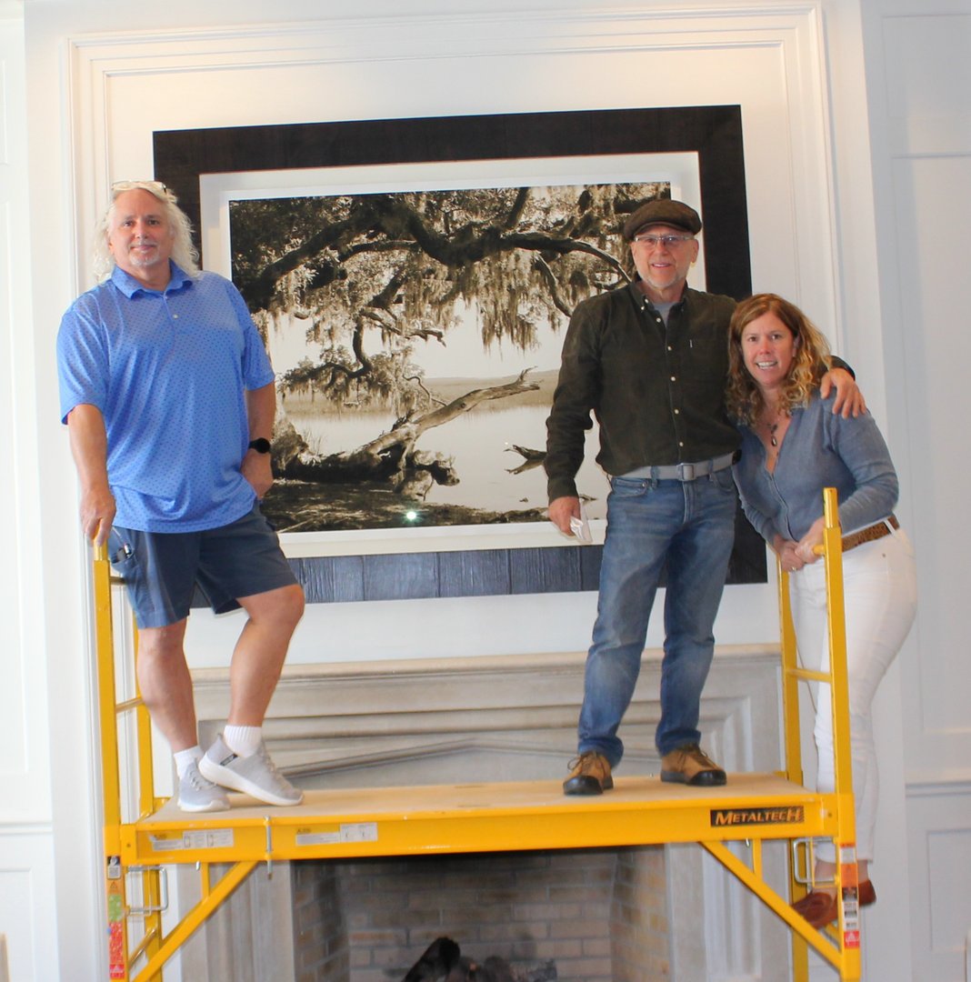 BerkeleyHall_SC's tweet photo. "Summer Morning On A Creek." Inspired by fine art landscape photographer Ben Ham's deep love and appreciation for the natural world - What could be more beautiful! {Catching up with Ben and his team for the art install this week in our Palmetto Room.} #BerkeleyExperience https://t.co/xqKCodUOTv