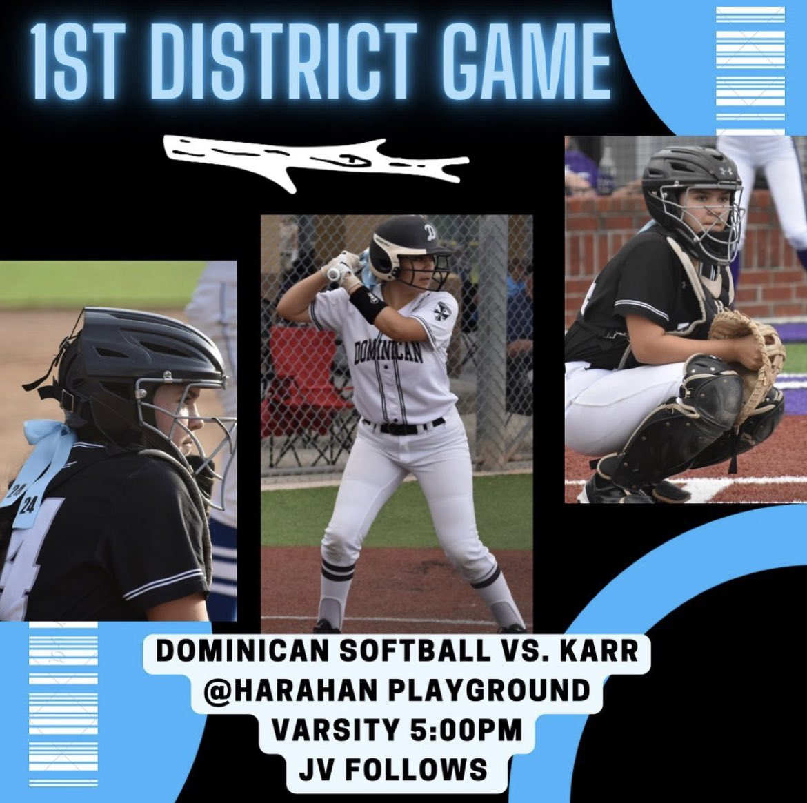 DISTRICT OPENER TODAY! Varsity plays Karr at Harahan at 5pm with JV following! Be there!!!