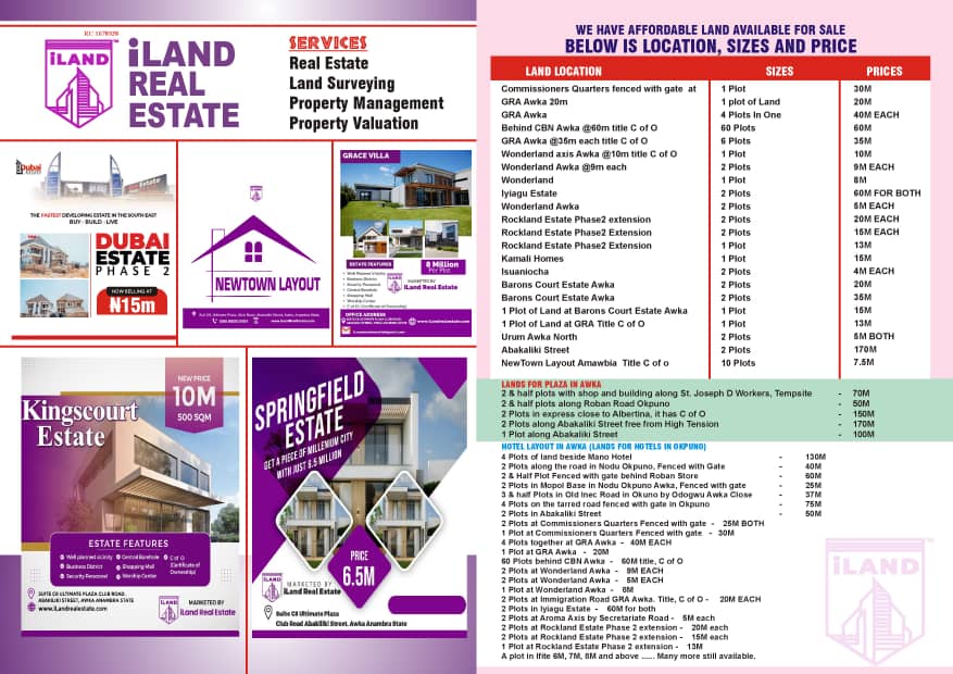dhel_gado's tweet photo. @ruffydfire iLand Real Estate(Sells of land and properties)
Contact (09031121649)
Location: ANAMBRA State https://t.co/arG9iztYEZ