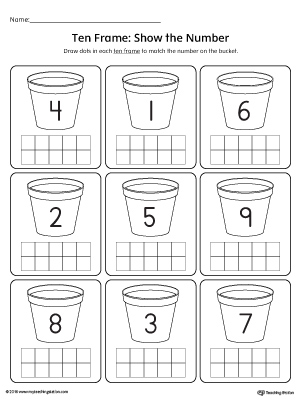 MyTeaching's tweet image. ** FREE Ten Frame Worksheet @MyTeaching myteachingstation.com/math/numbers/t…