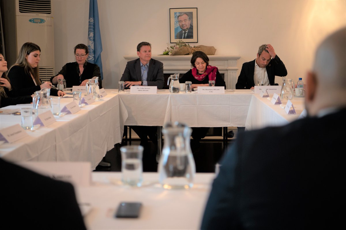 UN_CYPRUS's tweet photo. .@UNDPPA chief @DicarloRosemary &amp; top @UN_CYPRUS official Colin Stewart meet with #youth to hear views, aspirations, concerns &amp; ideas. Young people’s meaningful participation is a🔑 dimension of building &amp; sustaining 🕊️ in #Cyprus. #inclusivediplomacy #Youth4Peace #UNCyprusTalks https://t.co/EXt4Zq9XQh