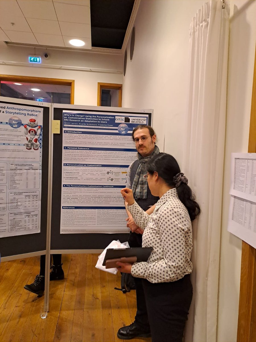 PerseoProject's tweet photo. Who's in Charge? Using the Personalization vs. Customization Distinction to Inform HRI Research on Adaptation to Users, a paper presented by Dimitri Lacroix, Ricarda Wullenkord and Friederike Eyssel  to the @HRI_Conference  in Stockholm.
#perseoProject @MSCActions #humanrobot https://t.co/hzlWmilAdU