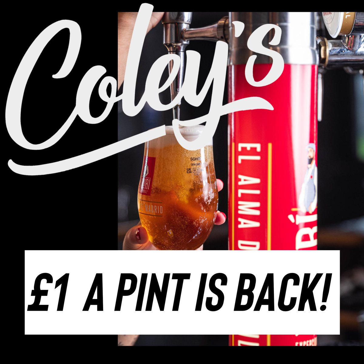 ASFCthevenue's tweet photo. ‼️£1 a PINT IS BACK!‼️

You, the supporters have given us everything this season to date..

It’s payback time from Coley and the lads - starting THIS SATURDAY - vs @MKDonsFC - if we WIN the £1 a pint is back! 

This is for the remainder of the season (1/3) https://t.co/Iw6evv6NXH