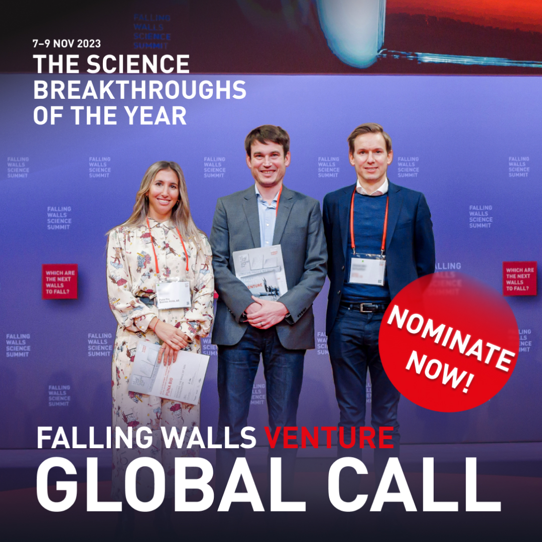 Falling_Walls's tweet photo. Nominate outstanding #ScienceStartUps addressing critical challenges to present their #ScienceBreakthroughs at the #FallingWalls #ScienceSummit2023 in Berlin.
Learn more: https://t.co/rH4JmuMHFK
#GlobalCall23 @ekfstiftung @mfnberlin https://t.co/aGQEpPfdrq