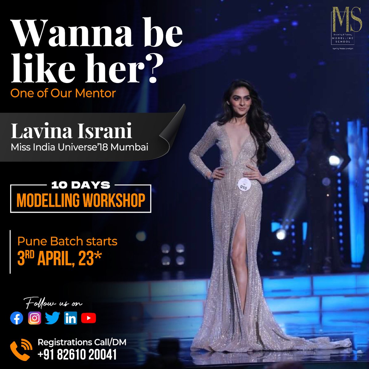 modellingcourse's tweet photo. Experience the epitome of style with our Mentor Miss India Universe '18 from Mumbai Lavina Israni (@lavinaisranie) Expertise in runway, commercial, editorial and print modelling. https://t.co/psa7XKdB9O