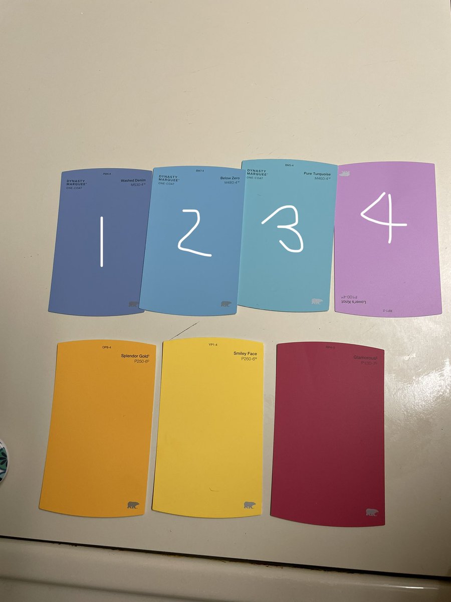 kittneybeans's tweet photo. For those of y’all who like to share their opinions…. Which of these 4 colors should I use to complete my palette? https://t.co/38ZTJYmB5r