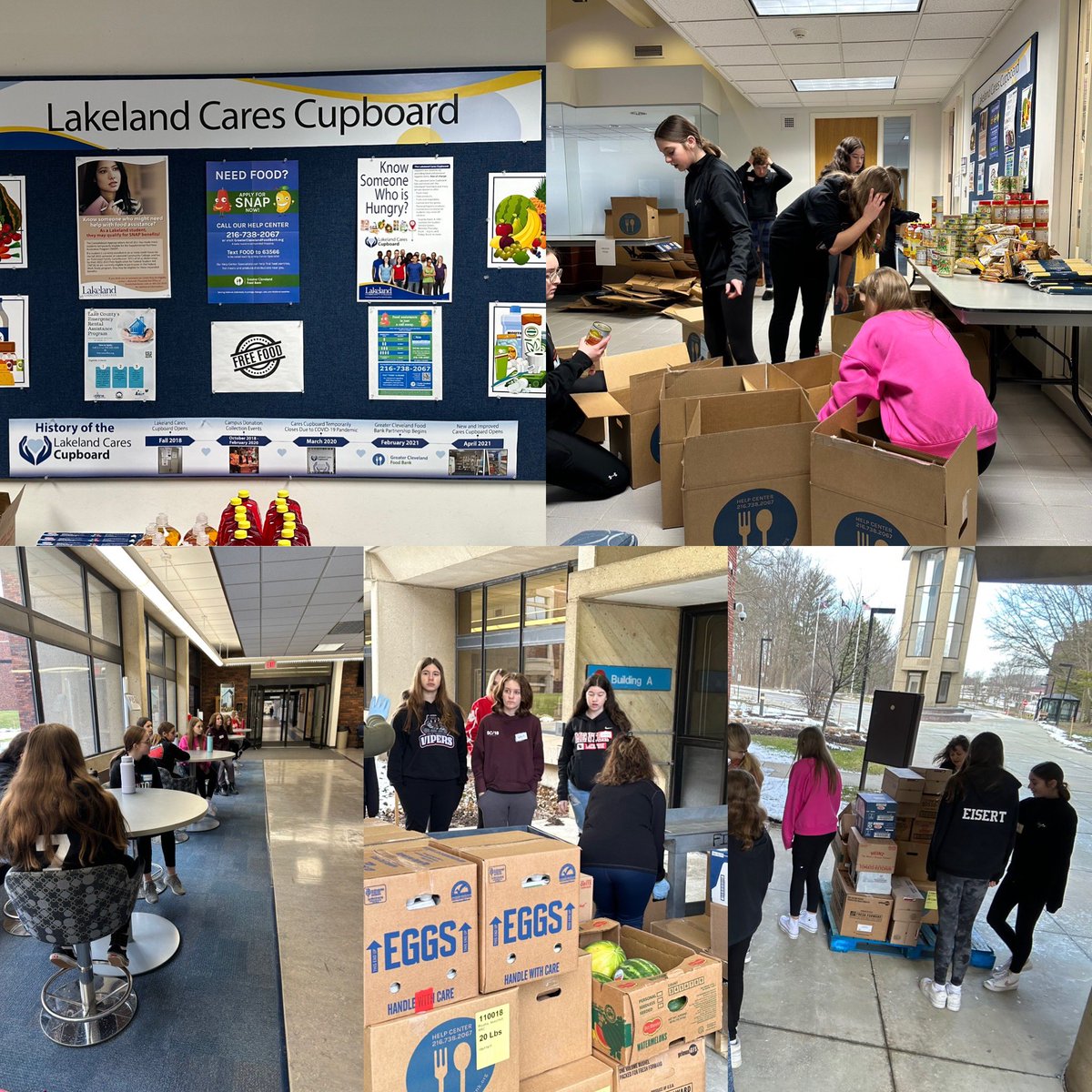 Buckibbq's tweet photo. Ss from @MentorMemorial working in the community today @LakelandCommCol Cares Cupboard to make a difference #makeadifferenceday #onceacard #MakeADifference @mentorschools https://t.co/YGJJM3DYY0