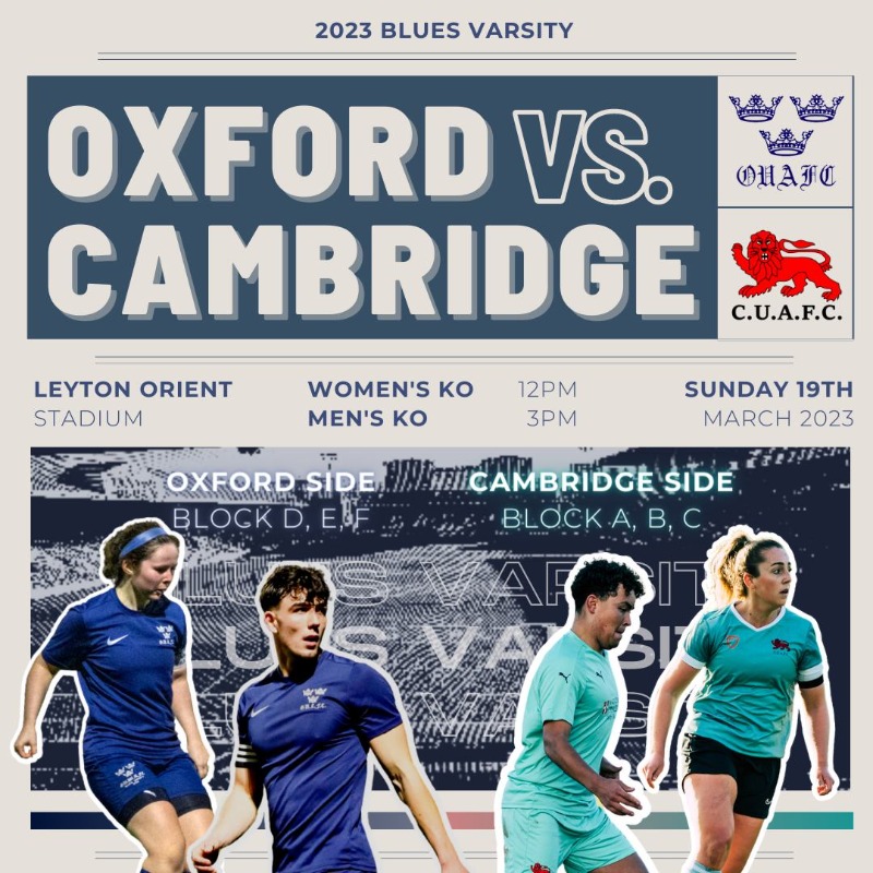 leytonorientfc's tweet photo. 🎓 @UniOfOxford and @Cambridge_Uni will play this years Men's and Women's Varsity matches at Brisbane Road this Sunday!

Action gets underway at 12pm, and tickets are available now.

#LOFC #OneOrient