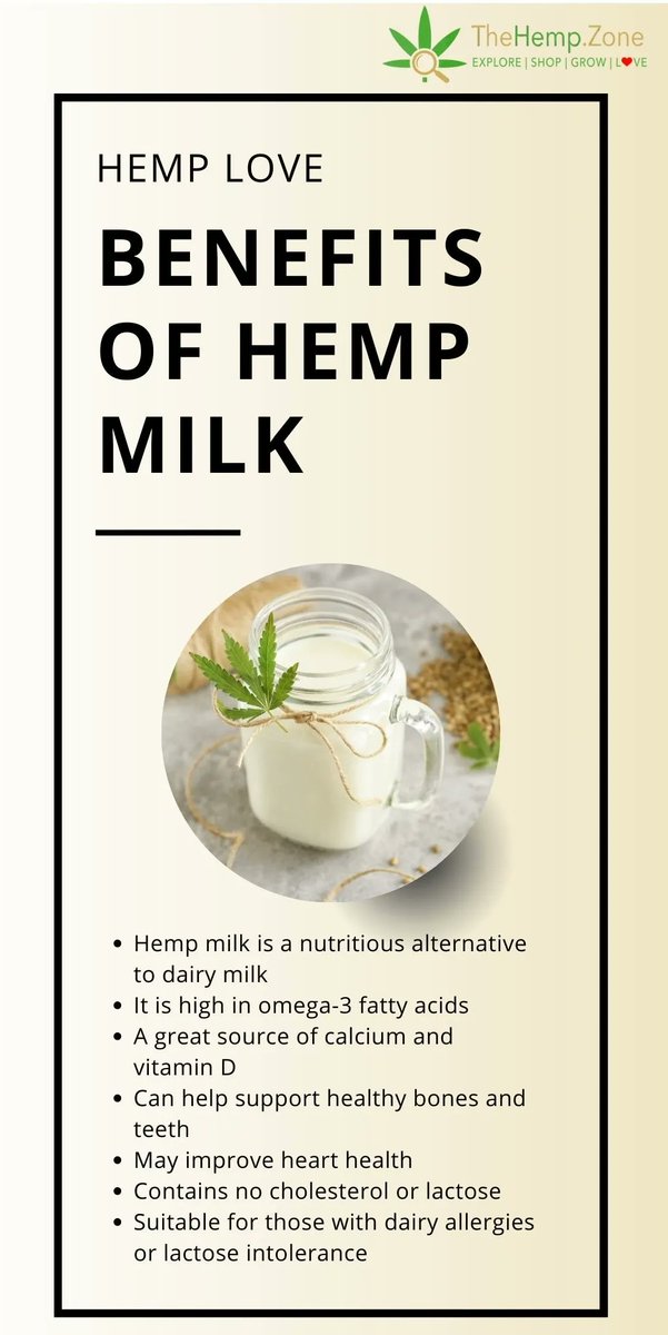 Hemp milk is a delicious and nutritious alternative to dairy milk. It's high in omega-3 fatty acids and is a great source of calcium and vitamin D. 

Visit: TheHemp.Zone

#hempmilk #dairyfree #nutritious #omegas #calcium #HempBenefits #HempDiet #HempFood #HempDrink