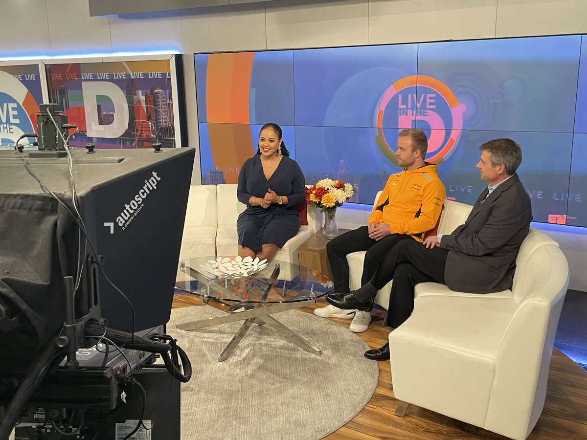 detroitgp's tweet photo. Tune into #LiveintheD on ⁦@Local4News⁩ at 11:35 am this morning to watch ⁦@IndyCar⁩ racer ⁦@FRosenqvist⁩ and #DetroitGP President ⁦@MMRIMB⁩ look ahead to some of the great community involvement at this summer’s Grand Prix. https://t.co/4keKh9S4L0