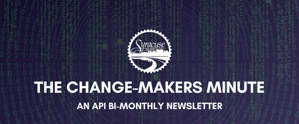 Syracuse1848's tweet image. Have you read &quot;The Change-Makers Minute&quot;? mailchi.mp/syrgov/the-cha… It&apos;s where our #apiteam highlights how @syracuse1848 departments are using innovation and data analysis to make service delivery more efficient, effective, and equitable.