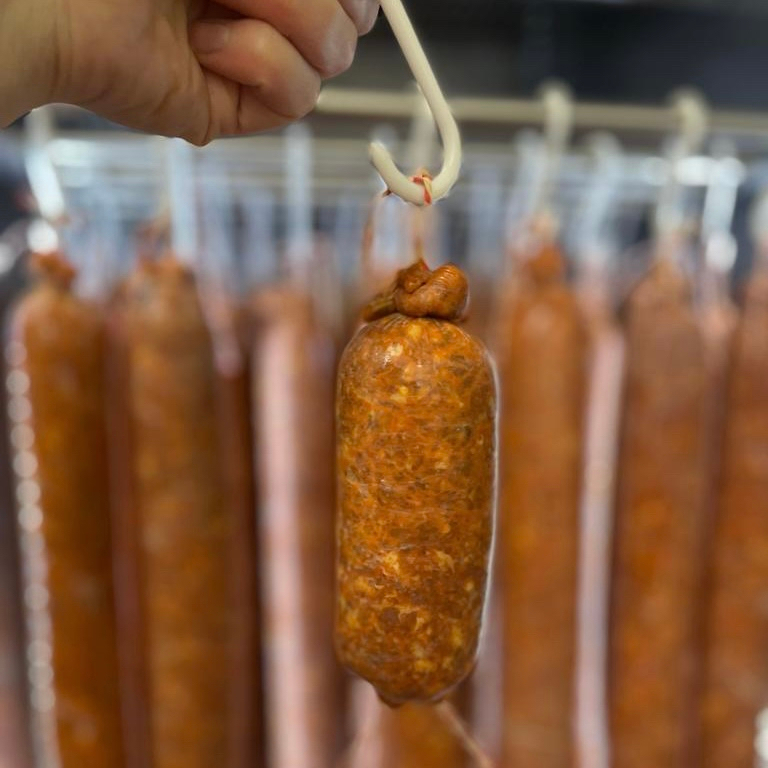 Behind the scenes - curing away to get stock built up Batch of chorizo going to ferment for a few days - will then be hung up to age for approx 6 weeks until they have reached adequate water loss