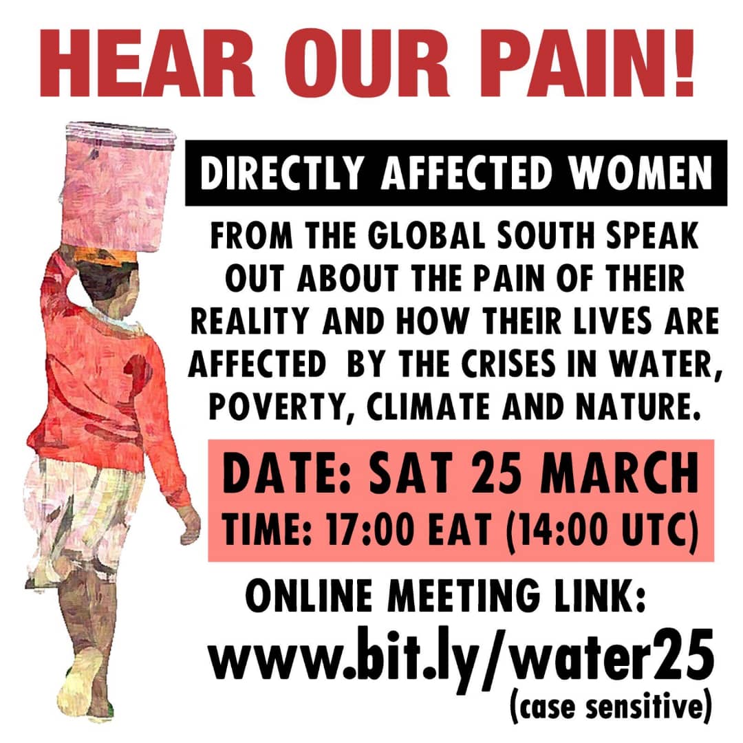An opportunity to meet women on the front lines of the climate &amp; water crises, this short zoom event enables women to directly tell their own stories in their own words.

From areas where climate disaster has brought landslides or drought, +/ displaced ppl into urban slums.