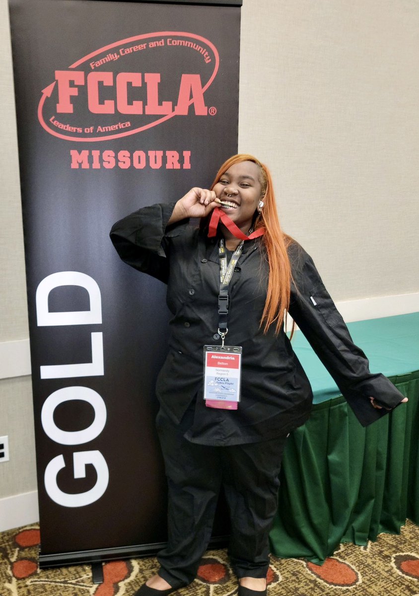 Congratulations to NHS junior Alexandria Belton for advancing to the National FCCLA Culinary Arts Star Event. After winning the regional competition in January, she advanced to the state competition where she also won a gold medal and is now a Missouri State Champion!