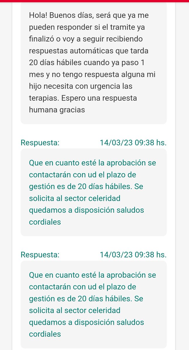 priscyandre's tweet photo. @SwissMedicalG @SSSALUD Vergüenza 20 días hábiles para aprobar tratamientos de discapacidad, ya paso el tiempo mi hijo esta sin prestaciones y te responde una maquina que toma "el reclamo" https://t.co/xzjboPco7K