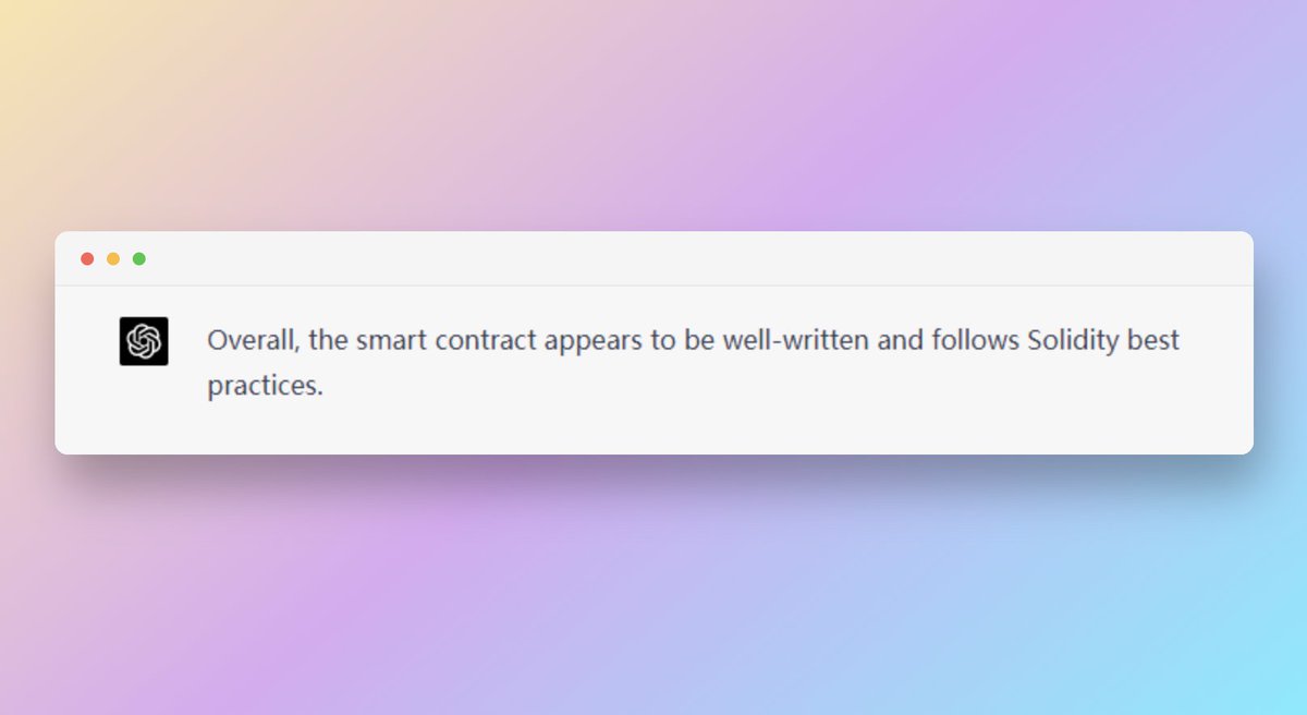 We heard #GPT4 is amazing 👀 It's happy to announce SyncSwap core contracts have been audited by GPT4 🥳 Our contracts are also scanned by @mythx_platform and MetaScan @MetatrustLabs - no issues were found ✅ A professional audit is ongoing and will be completed soon.