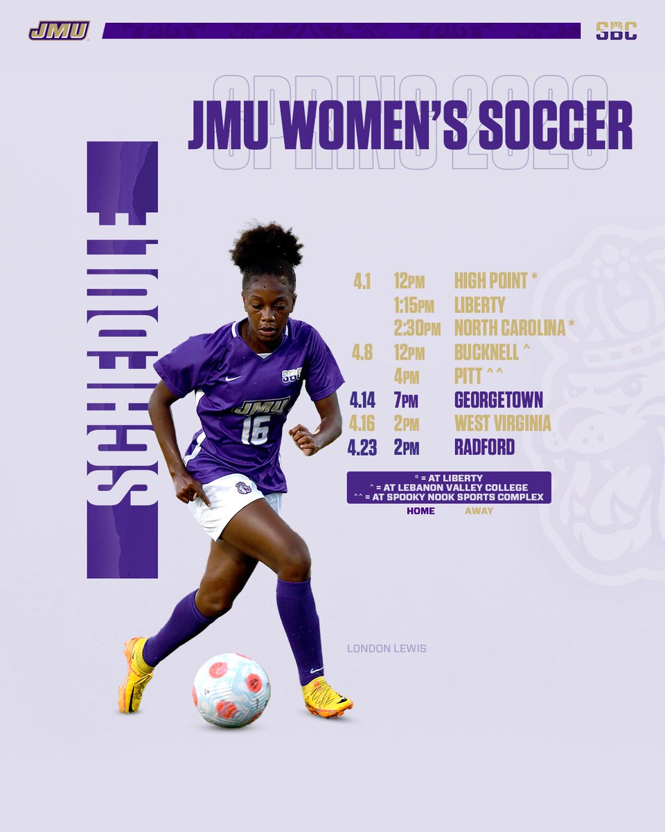 Mark your calendars for some spring action, courtesy of JMU women's soccer!

📰 | bit.ly/3Ft6TV2
📅 | bit.ly/40eVX5h

#GoDukes