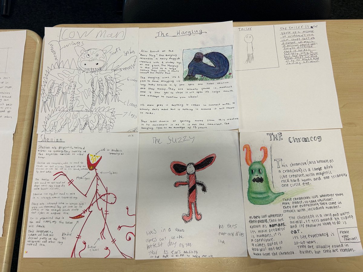 EnglishEastwood's tweet photo. Great work from our S1 Tribes pupils who have created their very own Harry Potter ‘Monster book of Monsters’! 📚⚡️ https://t.co/8ymvg3KiSR