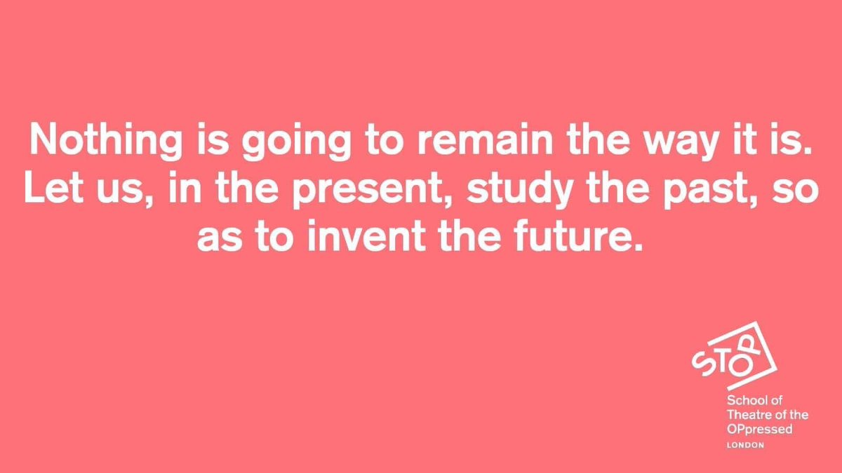 Today is Theatre of the Oppressed Day. Augusto Boal, founder (or discoverer) of TO would have been 92!It’s a privilege to be continuing to share, teach &amp; celebrate his work to all who can benefit from it with <a href="/STOPLondon/">STOP London</a> colleagues Come Play! stoplondon.co.uk/courses