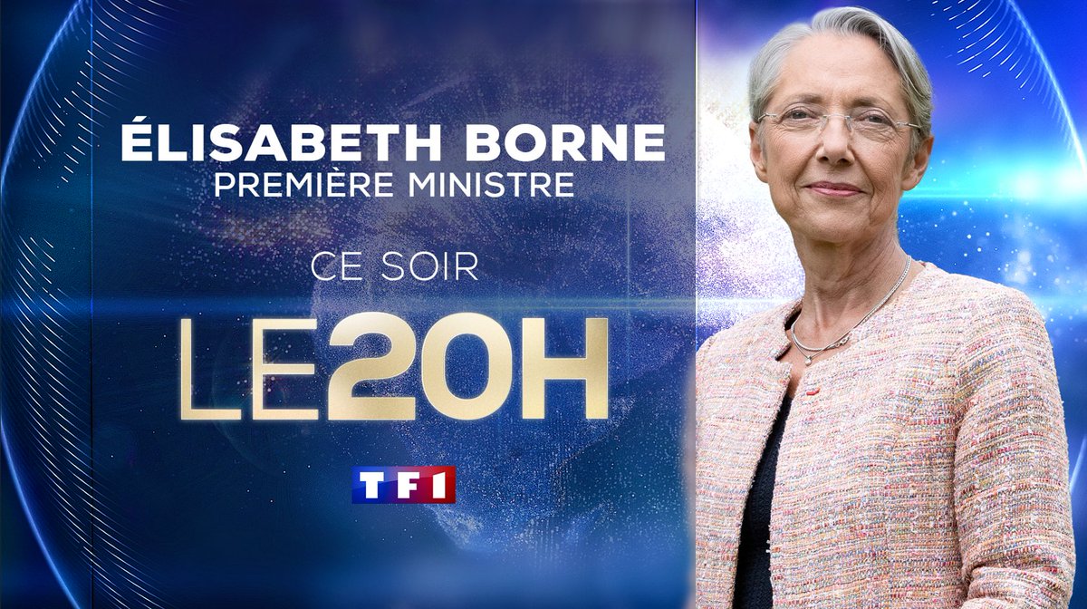 TF1Info's tweet photo. 📌 𝐂𝐄 𝐒𝐎𝐈𝐑 – 𝐄𝐗𝐂𝐋𝐔𝐒𝐈𝐕𝐈𝐓𝐄́ 📌
🗣️ Élisabeth Borne (@Elisabeth_Borne), Première ministre, est l'invitée exceptionnelle du JT de @TF1
📺 Après avoir eu recours au 49.3, elle répondra, en direct, aux questions de @GillesBouleau dans #LE20H https://t.co/Esct9RfxAV